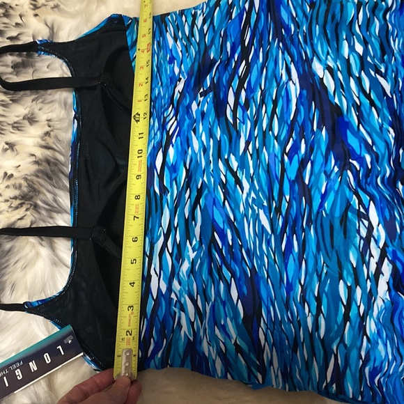 Longitude Playing Koi Triple Tier Tank Soft Cup Long Torso One Piece Swimsuit 16 - Picture 8 of 11